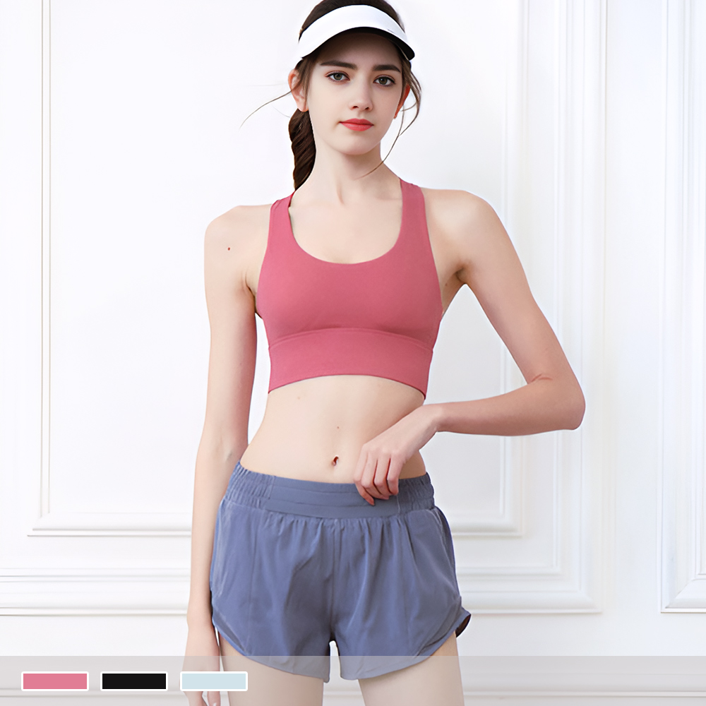 運動內衣【背扣式】裸感透氣 交叉性感美背 無鋼圈抗震包覆 瑜珈背心 0112_1