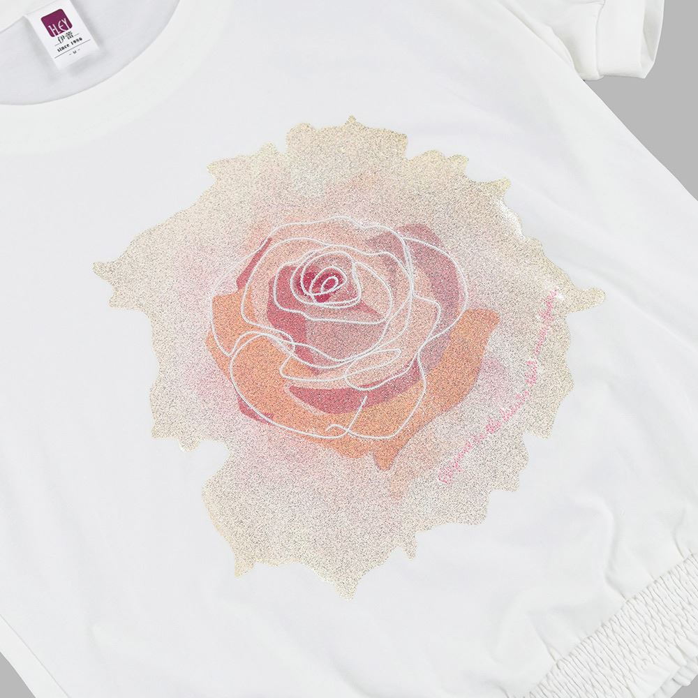 ILEY伊蕾 手繪玫瑰膠印刺繡棉上衣(白色；M-XL)1242521207_2