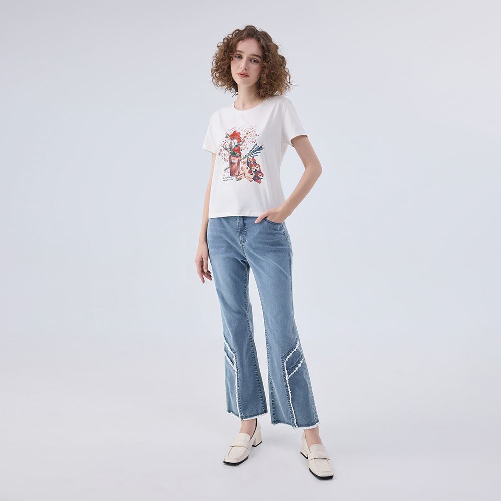ILEY伊蕾 時髦褲管抽鬚牛仔褲(藍色；M-XL)1242318639_0