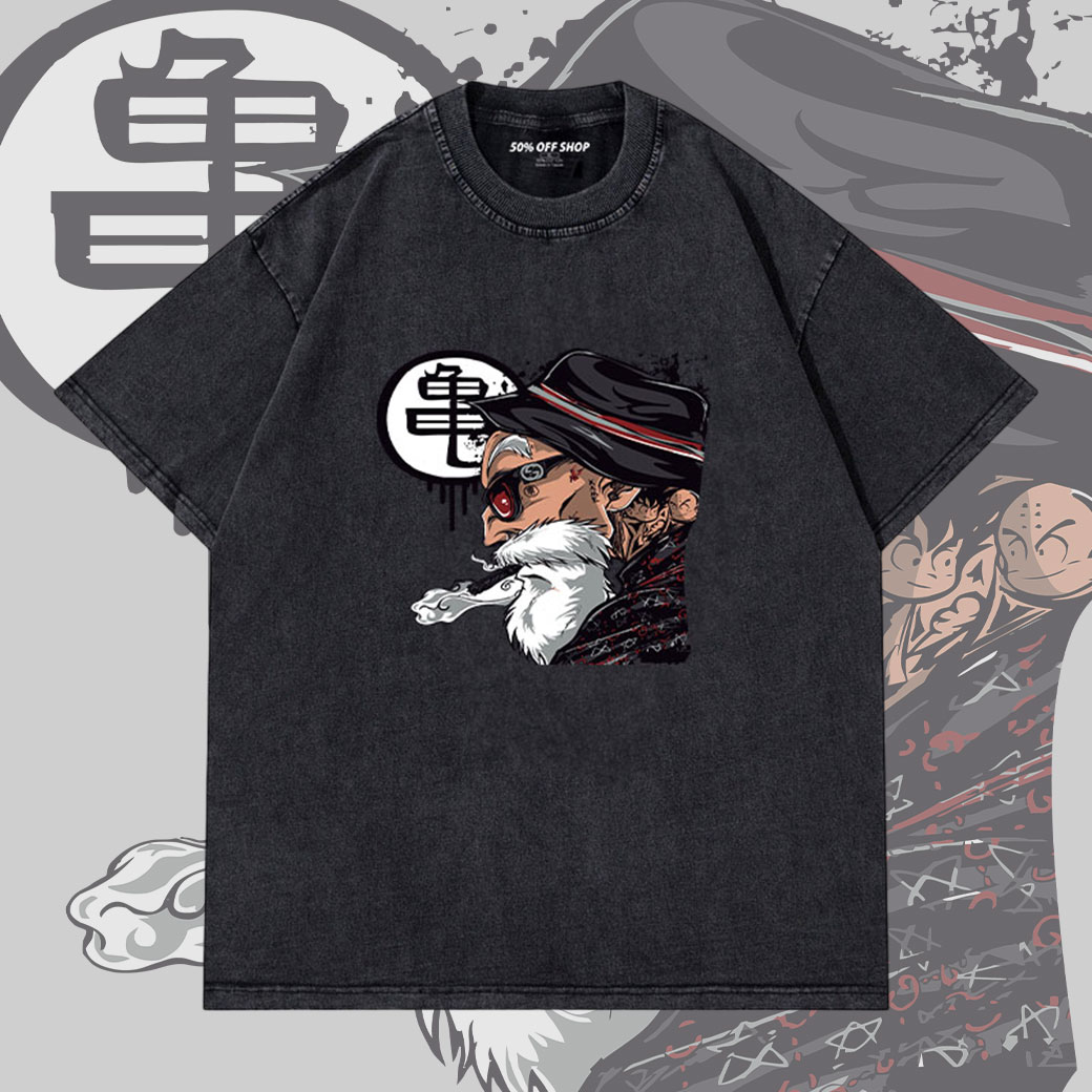 超潮刺青龜仙人 七龍珠 做舊水洗純棉短TEE 台灣製_0