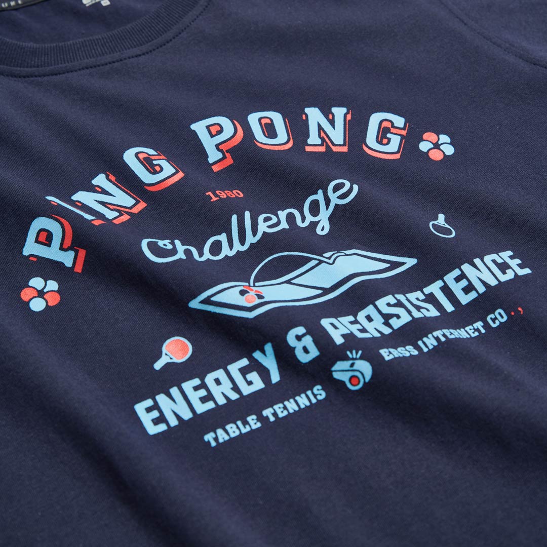 PING PONG桌球閃現短T(丈青)-男_4