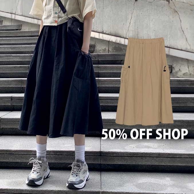 甜酷抽繩口袋工裝裙_0