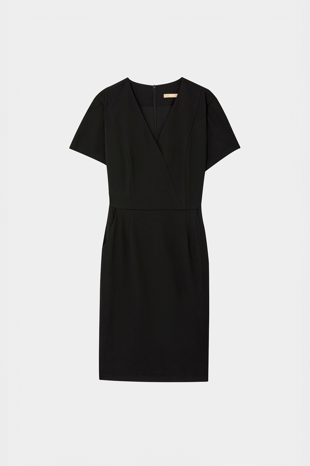 SST&C Black V-Neck Short-Sleeved Dress | 8562405002_5