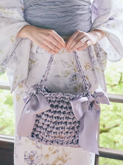 蝴蝶結絲帶編織手提包(8A42F0J1600) - Maison de FLEUR
