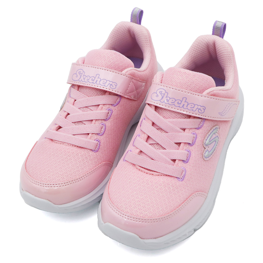 SKECHERS SOLE SWIFTERS 魔鬼氈 運動鞋 中大童 粉 S0302 (303563LLTPL)_1