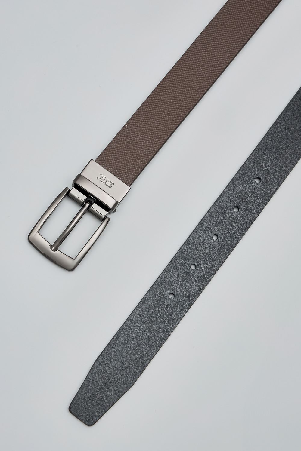SST&C Dark Brown & Black Back Turn Pin Buckle Belt | 1712405005  (Outlet)_2