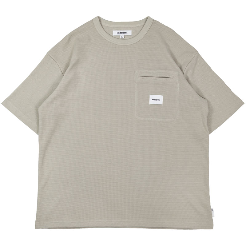 IDEALISM ID24020-SN EMBROIDERY PKT 連繡 短T (沙色)_1