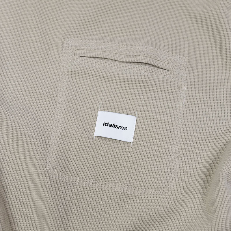 IDEALISM ID24020-SN EMBROIDERY PKT 連繡 短T (沙色)_3