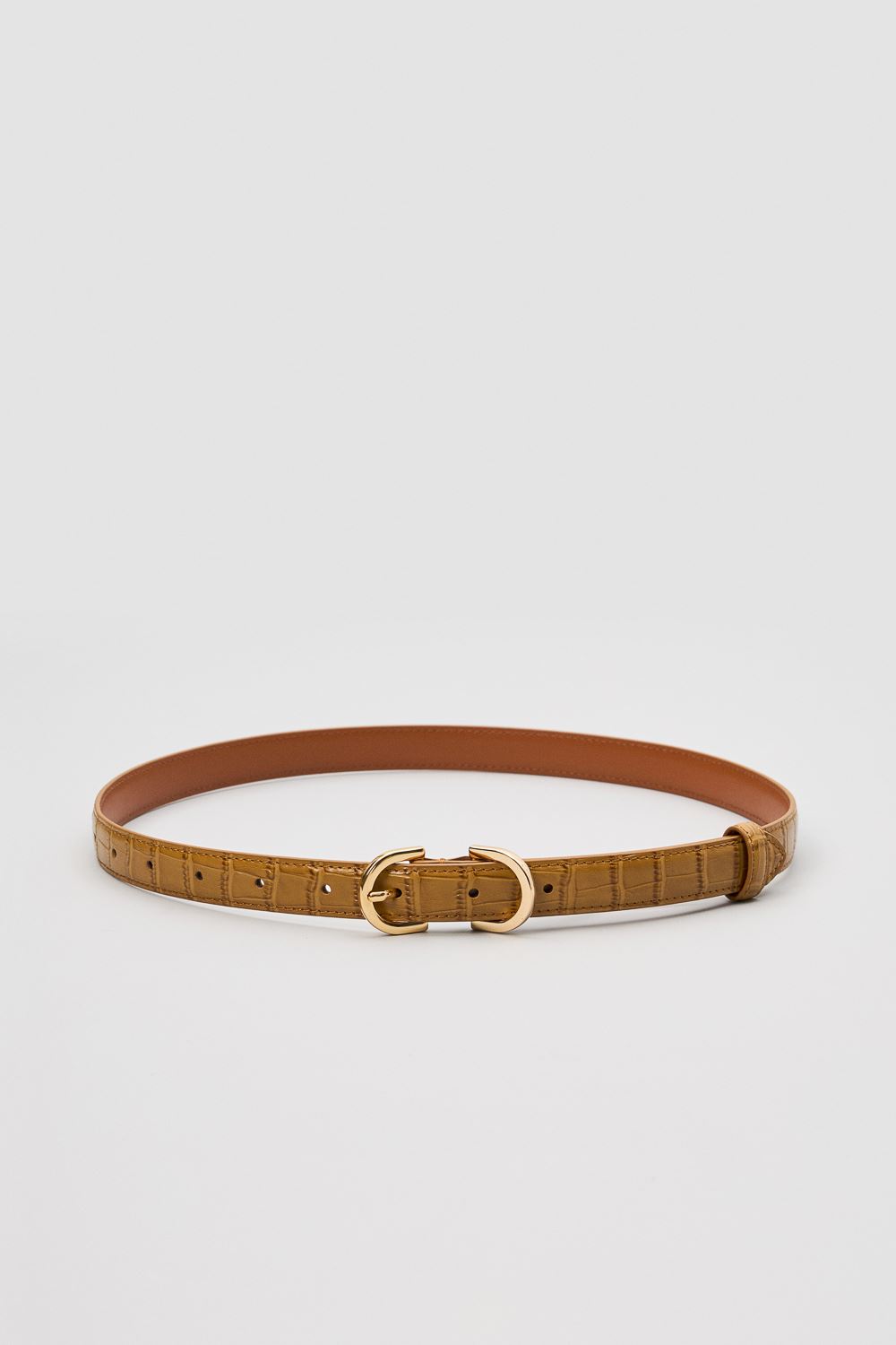 SST&C Light Brown Bamboo Pattern D-Shaped Buckle Belt | 9162405005_0
