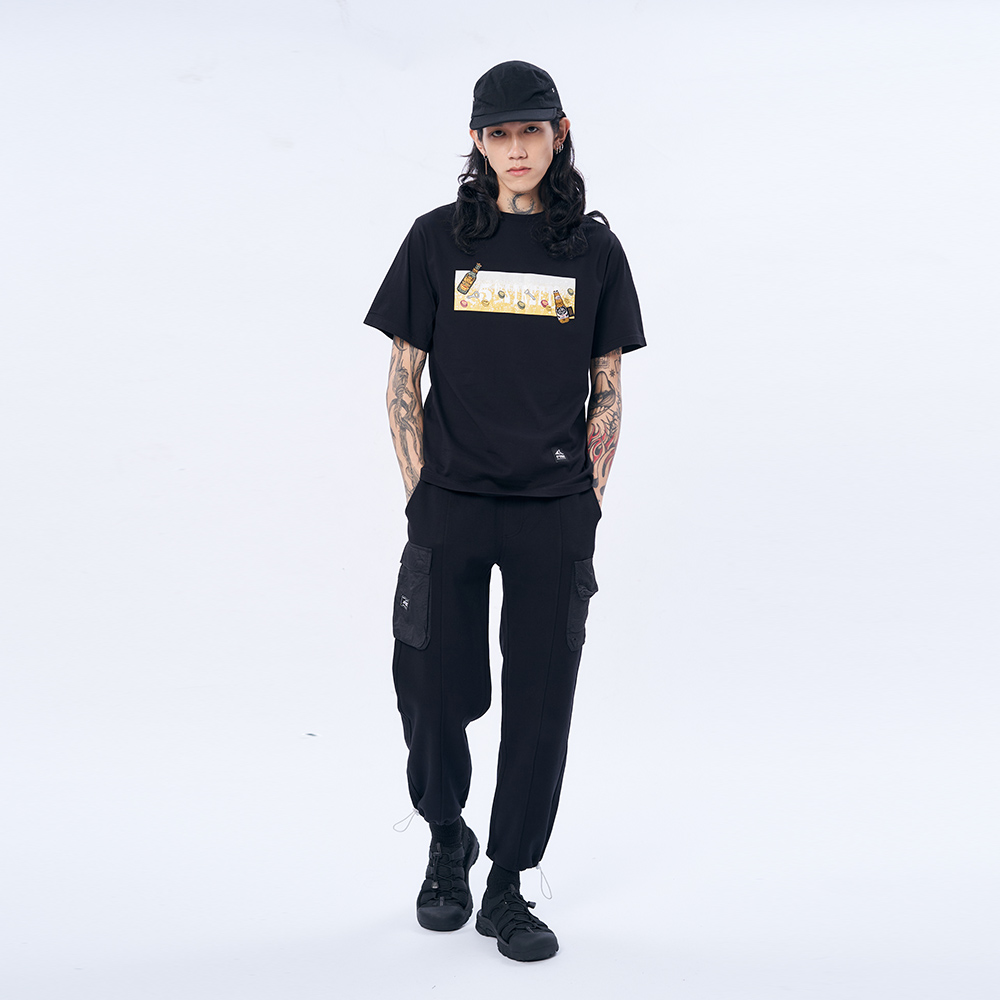 5th STREET｜山形｜男裝｜啤酒發泡印花短袖T恤｜黑色