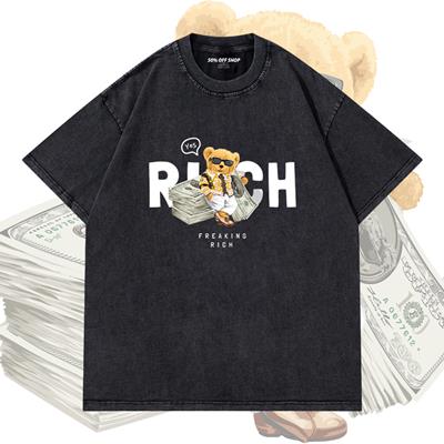 RICH富豪小熊 泰迪熊短T 做舊水洗純棉短TEE 台灣製_0