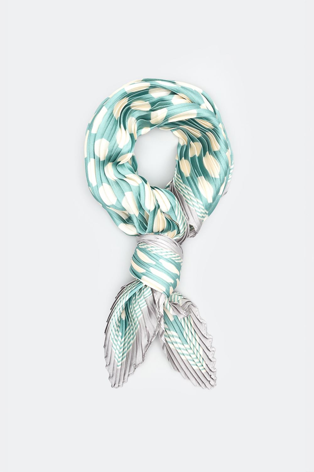 SST&C Porcelain Green and White Dot Silk Scarf | 9462405003_0