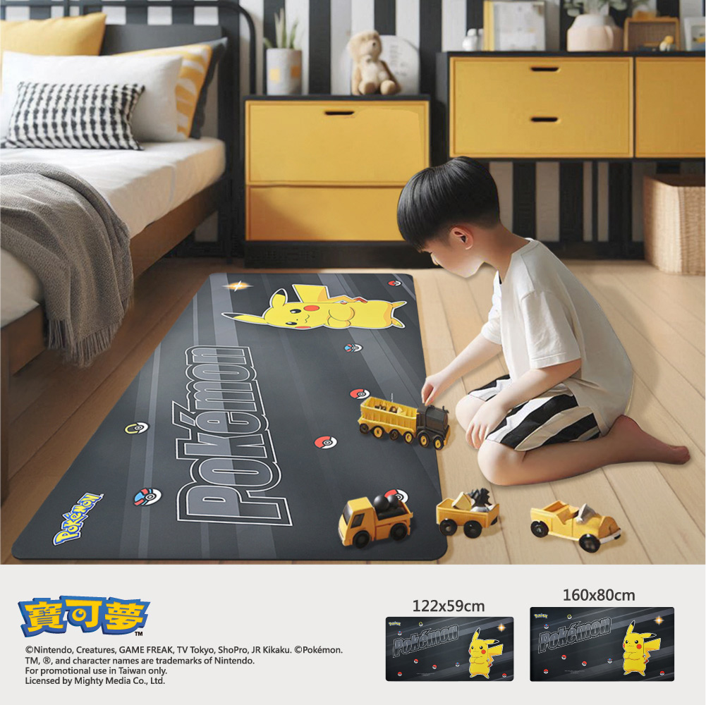 【POKEMON 寶可夢】皮卡丘遊戲墊(122x59、160x80cm)_5