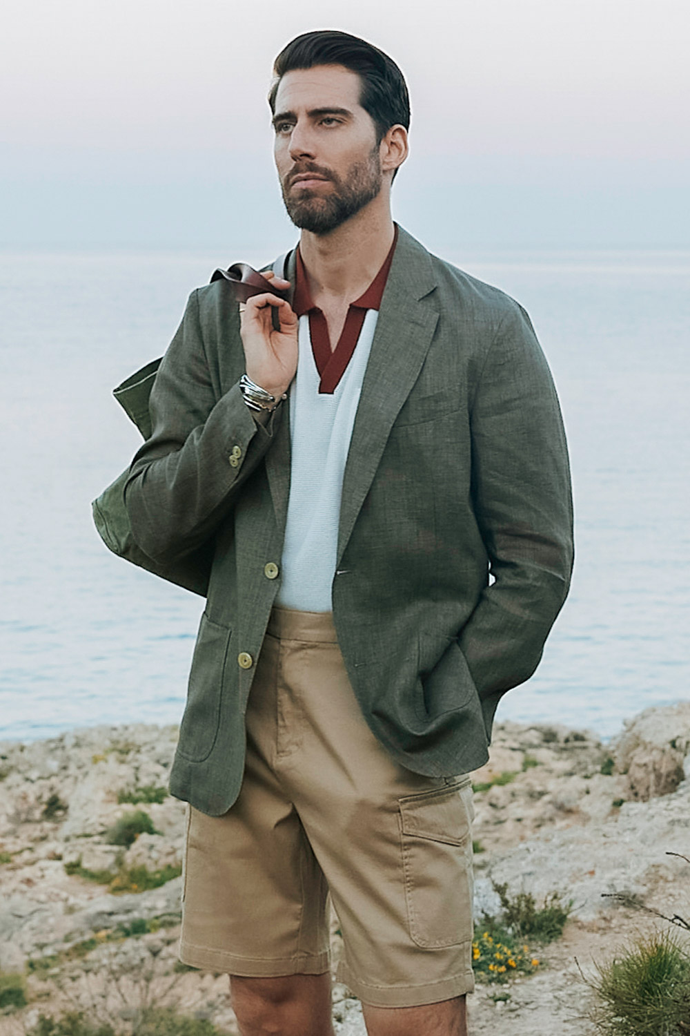 SST&C Unstructured Dark Green Linen Casual Suit | 0612403004  (Outlet)_4
