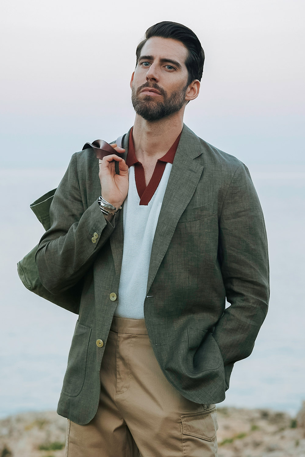 SST&C Unstructured Dark Green Linen Casual Suit | 0612403004  (Outlet)_5
