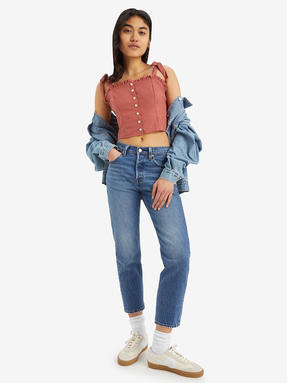 Levi’s® 501® Crop女款高腰直筒及踝丹寧牛仔褲 / 微彈 人氣新品