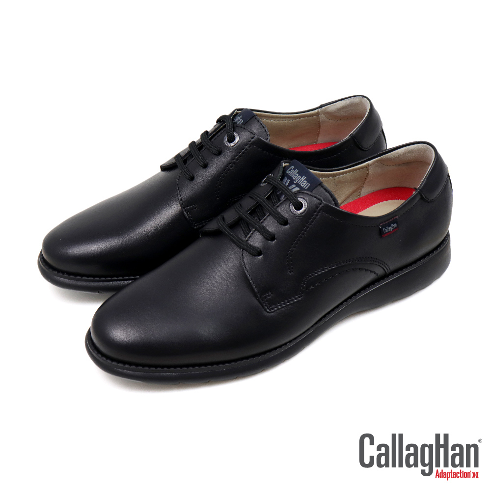 【CALLAGHAN】西班牙原廠透氣輕量綁帶真皮休閒鞋 黑色(55700-BL)