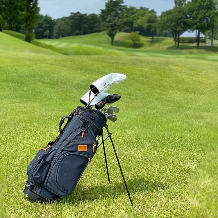 【Lahella Golf】牛仔單寧球袋_L510 Camel_COTTON CAMBAS CADDIE BAG