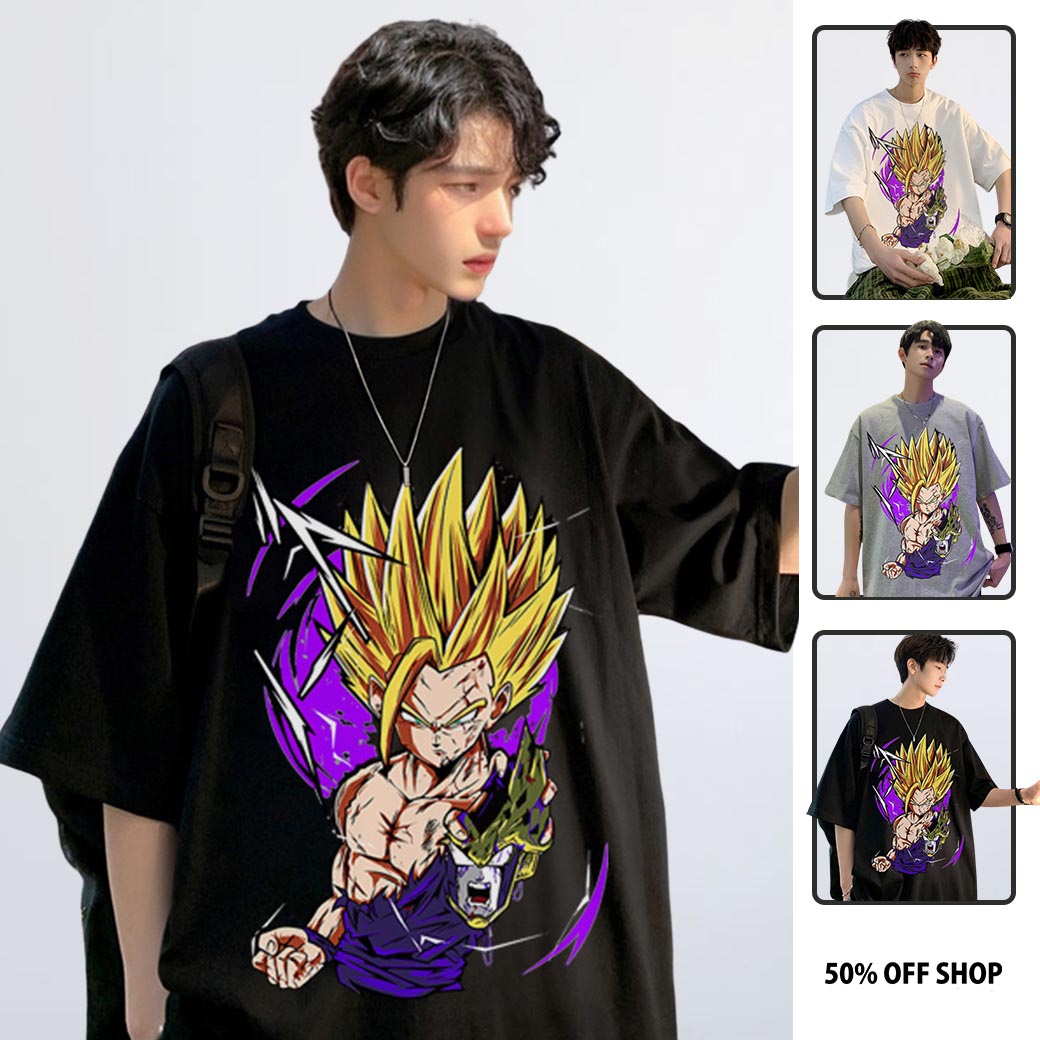 提著西魯的頭 悟飯 超級賽亞人4 SON GOHAN V4 七龍珠 成人 兒童 情侶裝 純棉短TEE 台灣製_0