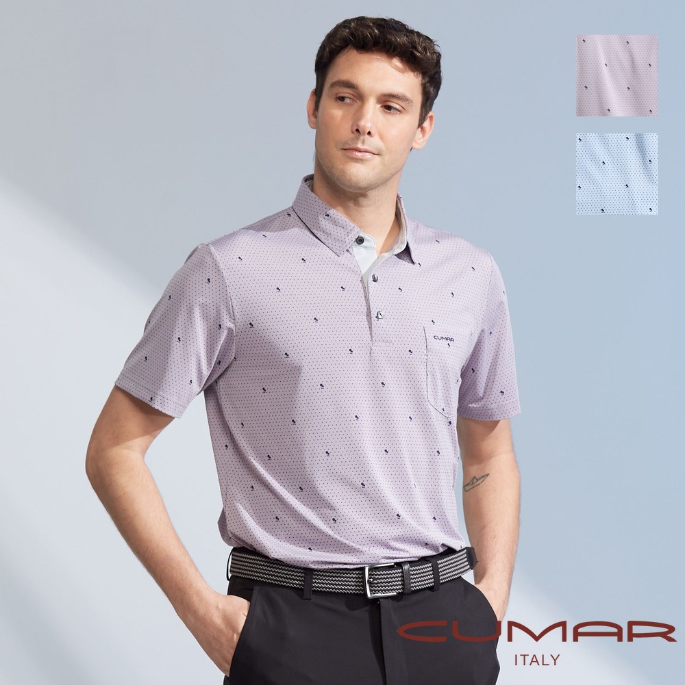 CUMAR 男裝短袖羅紋領素色吸濕排汗POLO衫(HiCool) / 248222