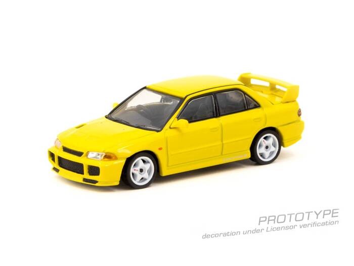 (預購)TARMAC WORKS 1/64 三菱 Mitsubishi Lancer GSR Evolution III EVO三代 耀眼黃 車模雙卡組 T64G-050-YL_0