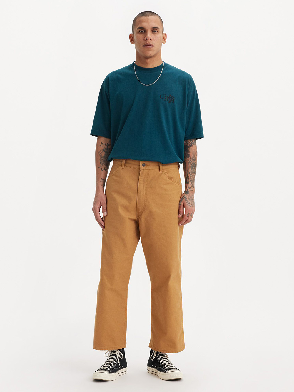 Skateboarding™ 男款 CROP 舒適及踝丹寧牛仔工作褲 / 微彈 熱賣單品