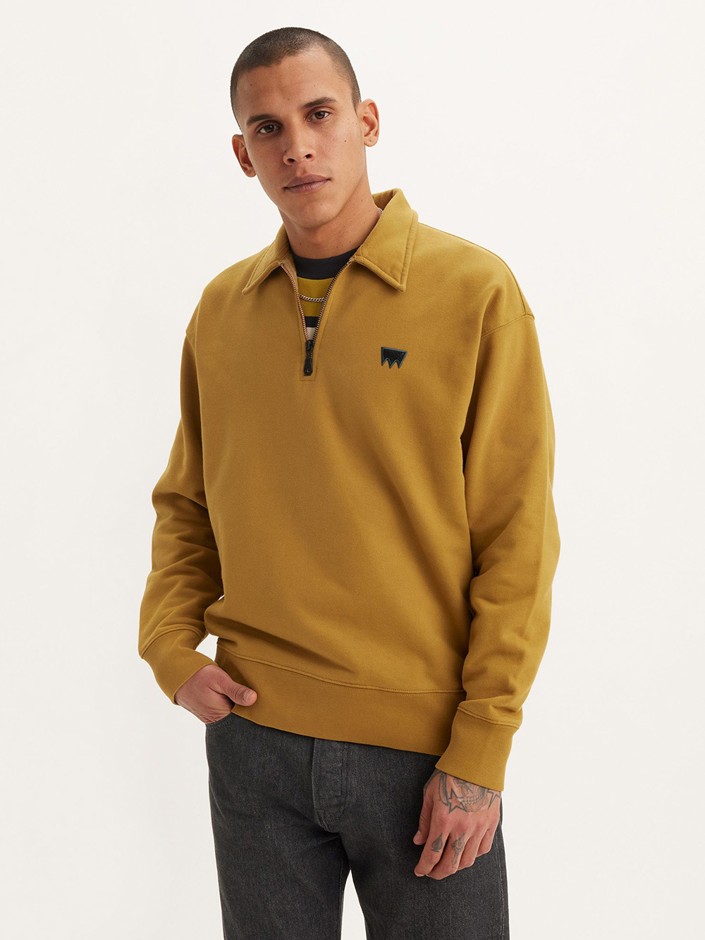Levi’s® Skateboarding™ 男款 舒適LOGO布章ZIP長袖Polo衫 熱賣單品