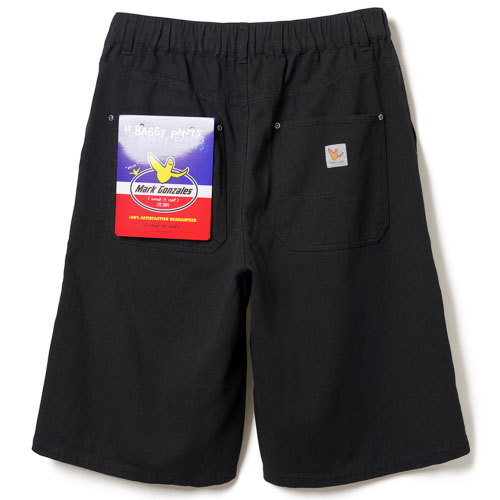 MARK GONZALES 2H3-14811-01 COTTON BAGGY SHORTS 電繡寬鬆 短褲 (黑色)_1