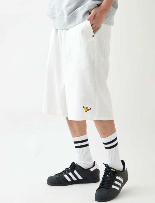 MARK GONZALES 2H3-14811-01 COTTON BAGGY SHORTS 電繡寬鬆 短褲 (黑色)_2