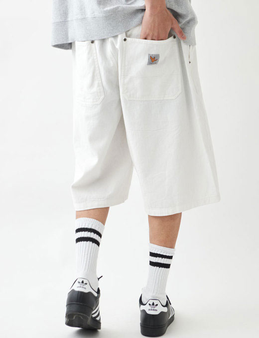 MARK GONZALES 2H3-14811-01 COTTON BAGGY SHORTS 電繡寬鬆 短褲 (黑色)_3