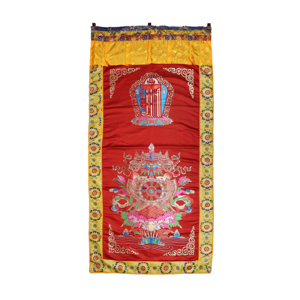 八吉祥十相自在吉祥門簾(紅)(保平安/消除負面能量/改善氣場/風水佈局)（限海外直購）Curtain_1