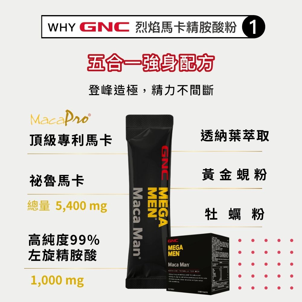 烈焰馬卡精胺酸粉｜GNC Maca man dietary supplement_3