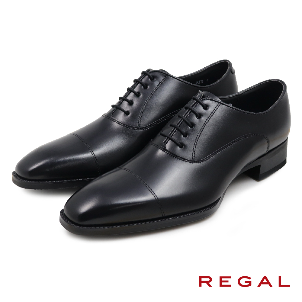 【REGAL】日本原廠壓線橫飾商務牛津鞋 黑色(21EL-BL)