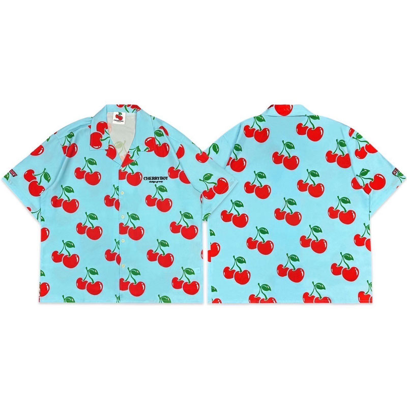 CHERRYBOY CB24009-SB FULL PATTERN SHIRT 滿版櫻桃 短襯衫 (天藍色)_0
