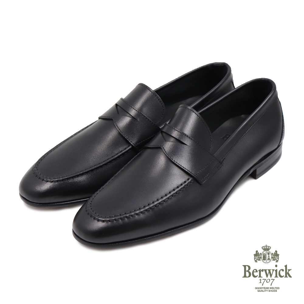 【Berwick】西班牙原廠經典素面便士樂福鞋 黑色(B5105-BL)